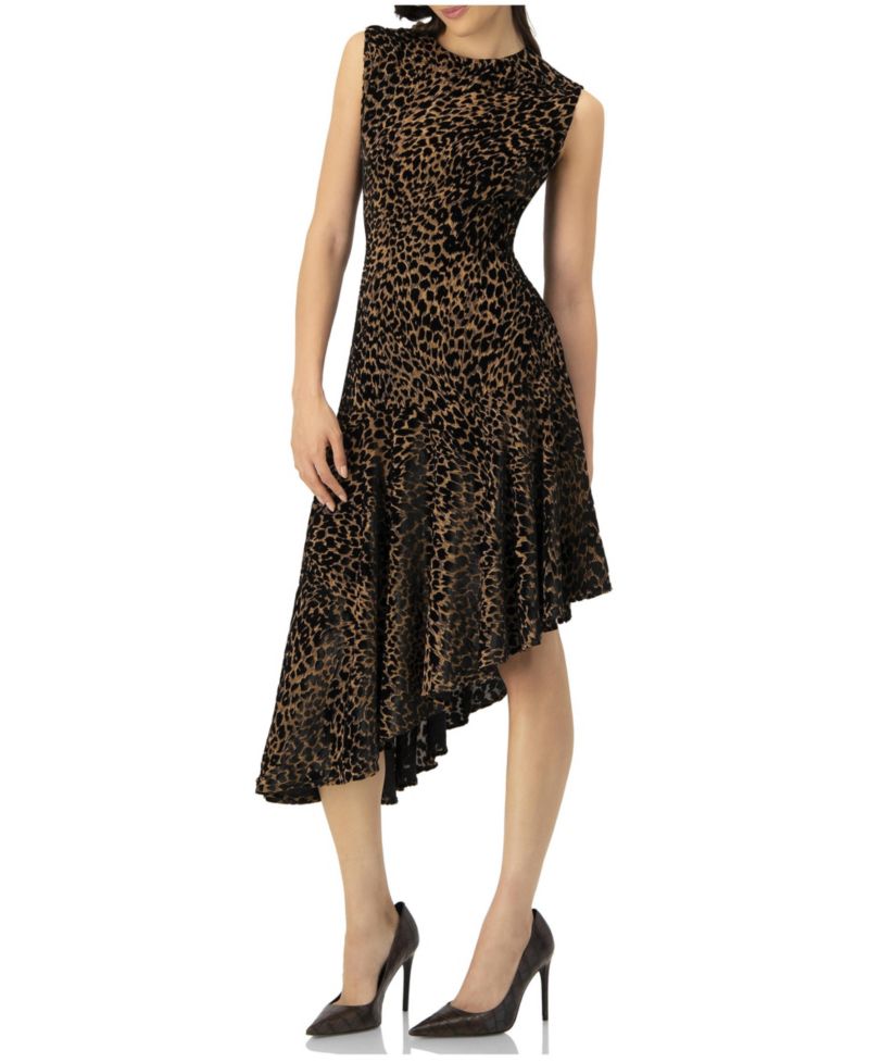 Women's Asymmetric Animal Print Dress