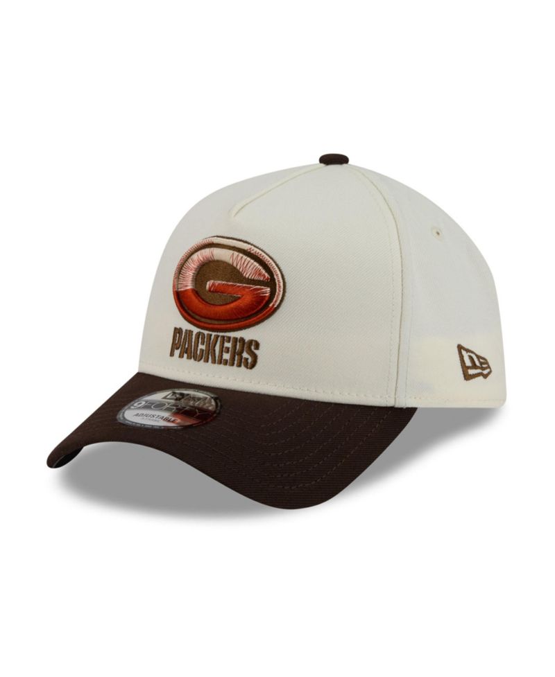 Men's Cream/Brown Green Bay Packers Pumpkin Spice A-Frame 9FORTY Adjustable Hat