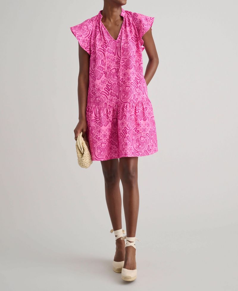 Women's Cotton Gauze Flutter Sleeve Arya Dress