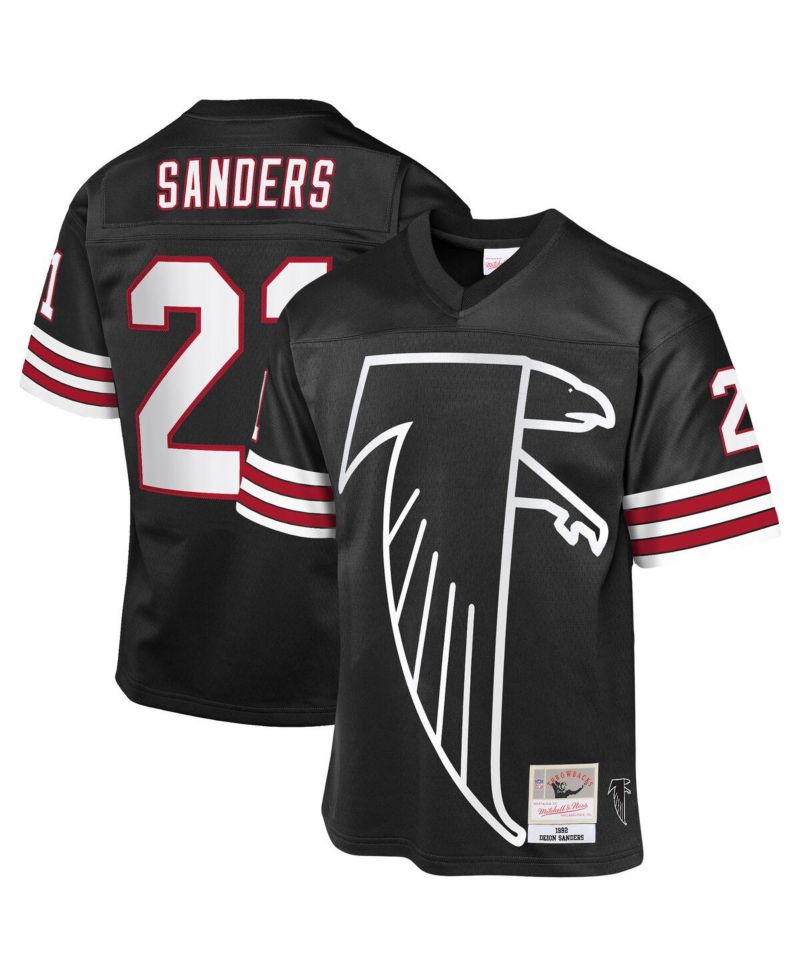 Big Boys and Girls Deion Sanders Black Atlanta Falcons 1992 Throwback Fashion Jersey