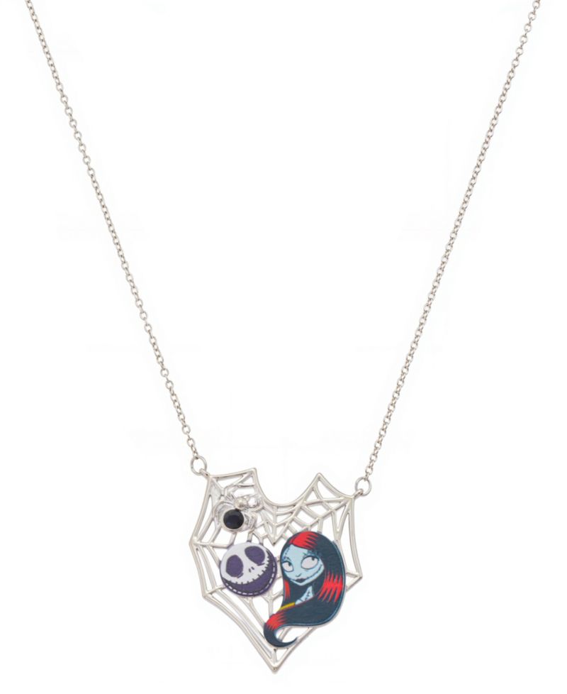 Nightmare Before Christmas Sally and Jack Crystal Pendant Necklace