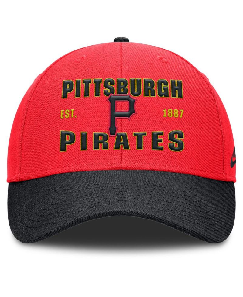 Men's Crimson/Black Pittsburgh Pirates Neon 90s Rise Adjustable Hat
