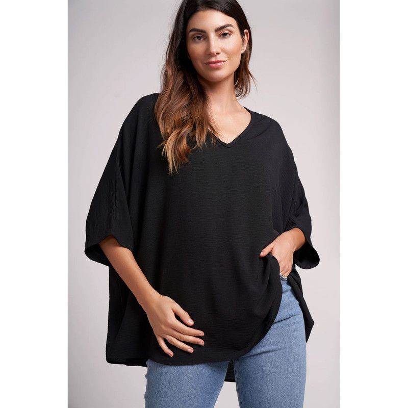 Women's Claire Very Oversided Lightwieght V-Neck Top