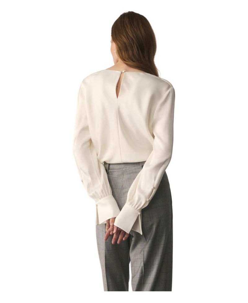 Women's Loano Long-Sleeve Cowl Neck Satin Blouse