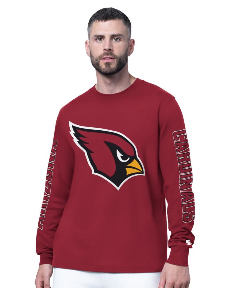 Men's Cardinal Arizona Cardinals Clutch Hit II Long-Sleeve T-Shirt