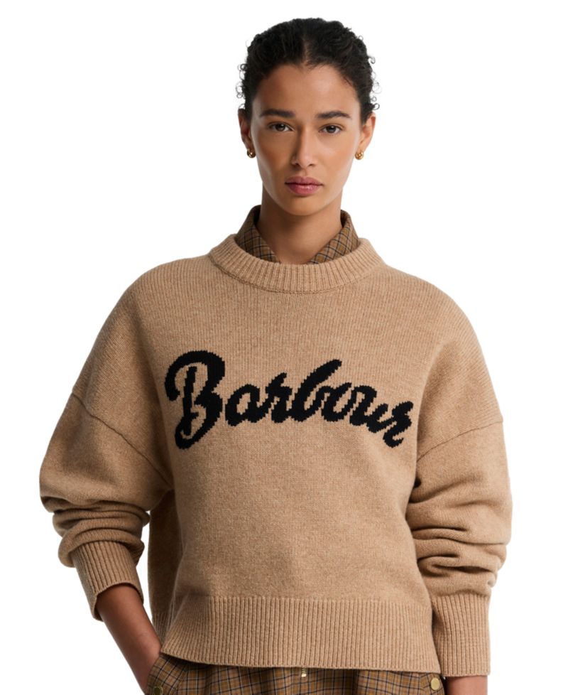 Women's Ivybridge Knit Crewneck Crop Wool Sweater