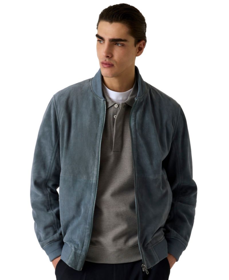 Men's Goat Suede Bomber Jacket