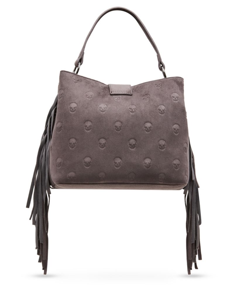 Skully Fringe Small Bucket Shoulder Handbag