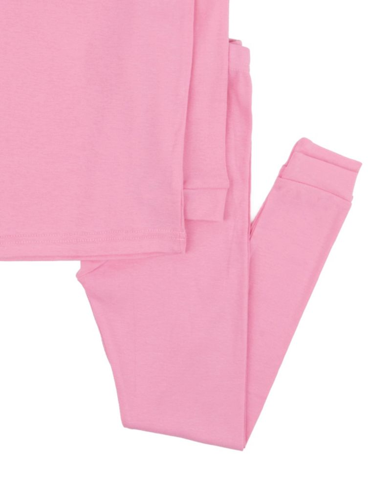 Toddler Matching Family Two Piece Cotton Long Sleeve Solid Color Pajamas 2T-5T