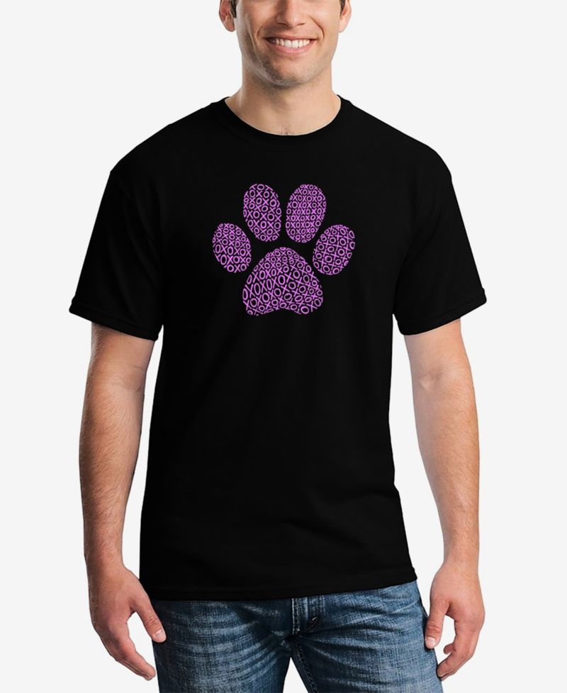 Men's XOXO Dog Paw Word Art Short Sleeve T-shirt