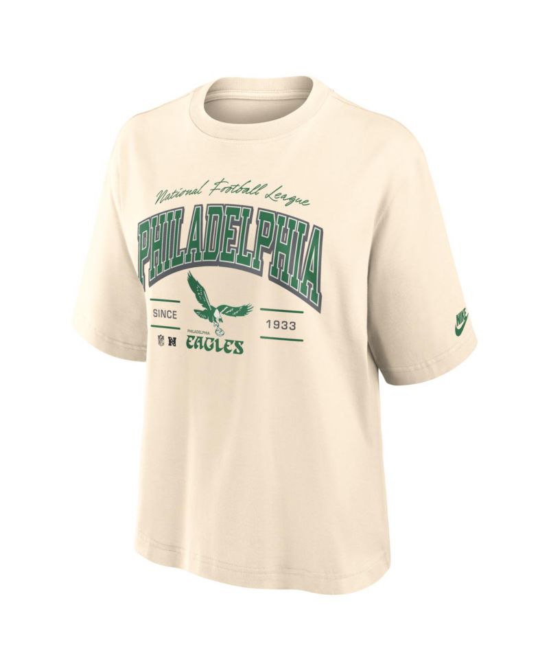 Women's Cream Philadelphia Eagles Vintage Mod Boxy T-Shirt
