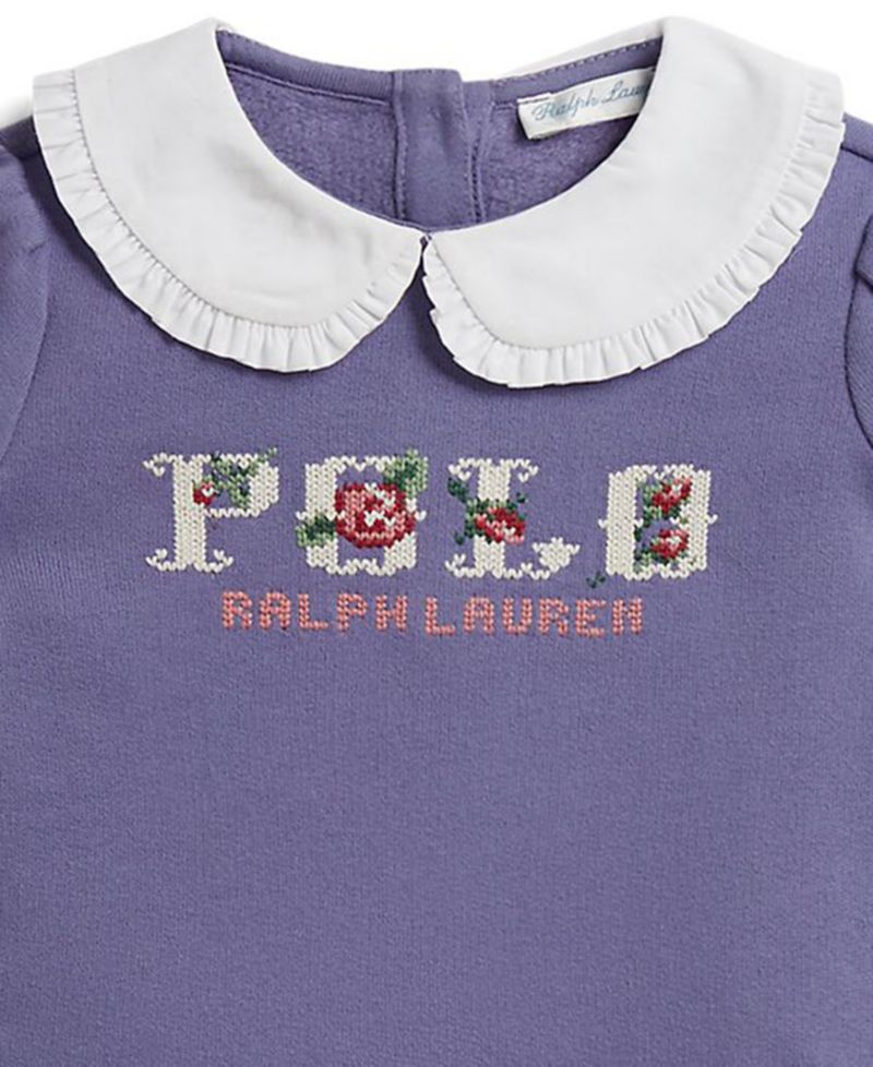 Baby Girls' Logo Fleece Collared Sweatshirt and Jogger Pants, 2-Piece Set