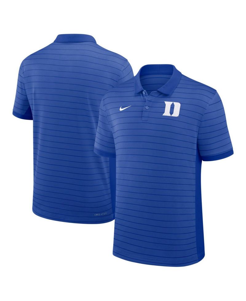 Men's Royal Duke Blue Devils 2025 Early Season Coaches Sideline Victory Stripe Performance Polo Shirt