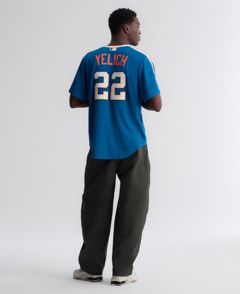 Men's Christian Yelich Mineral Blue Milwaukee Brewers 2026 City Connect Stadium Jersey