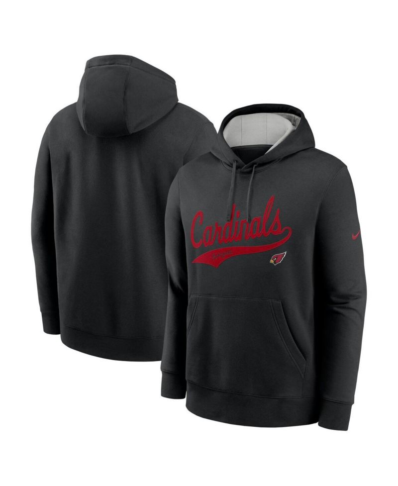 Men's Black Arizona Cardinals Rewind Club Logo Pullover Hoodie