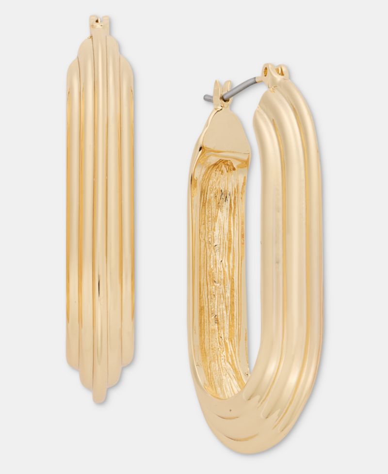 Textured Oval Hoop Earrings