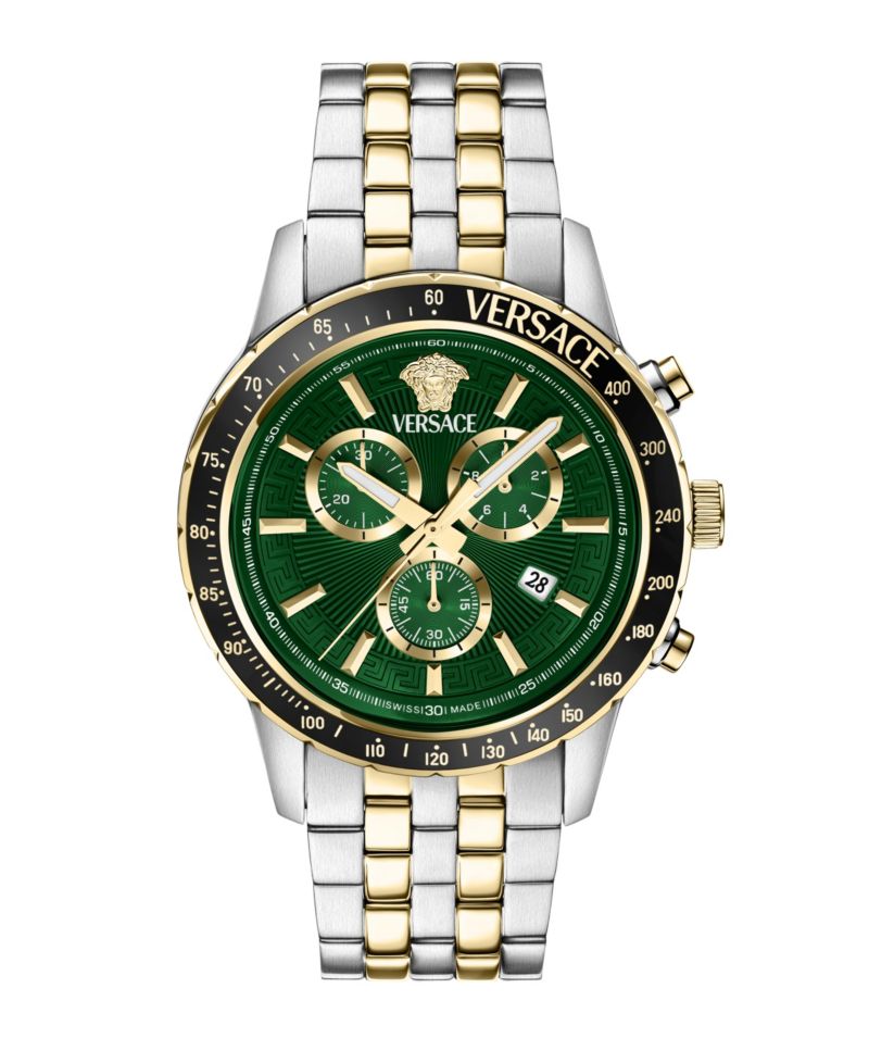 Men's Sport Chrono Two-Tone Stainless Steel Bracelet Watch, 44mm
