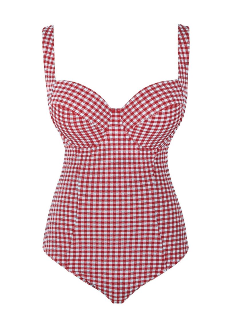 Women's Gingham Paloma Underwire Side Support One Piece Swimsuit