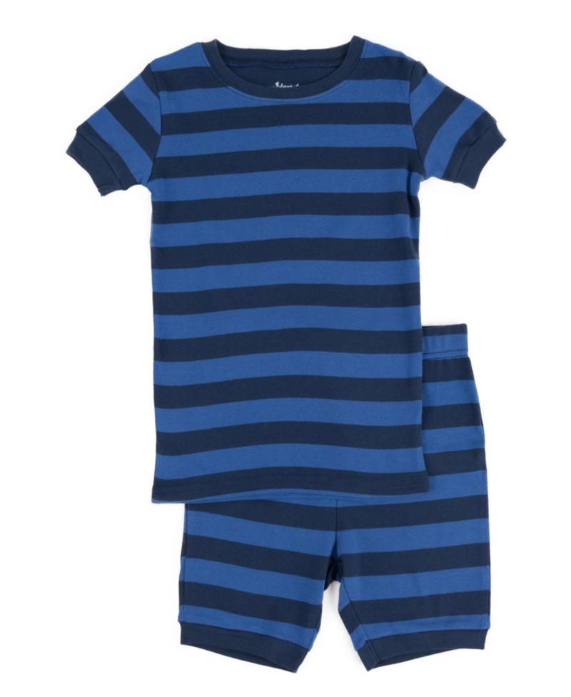 Kids Matching Family Two Piece Cotton Short Sleeve Shirt and Shorts Striped Pajamas 6-10