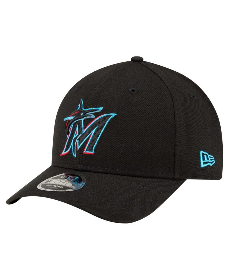 Men's Black Miami Marlins Player Replica 9FORTY Adjustable Hat