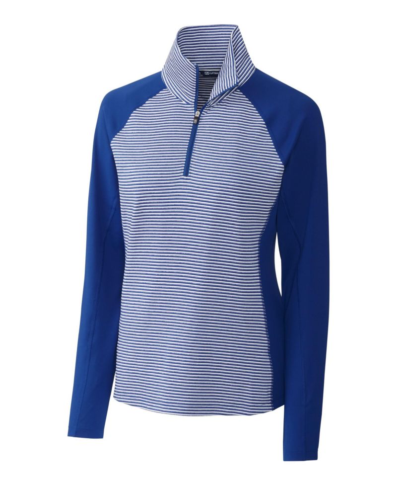 Forge Tonal Stripe Stretch Half Zip Womens Top Jacket