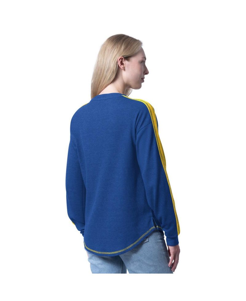 Women's Royal Golden State Warriors Advantage Tri-Blend Long Sleeve T-Shirt