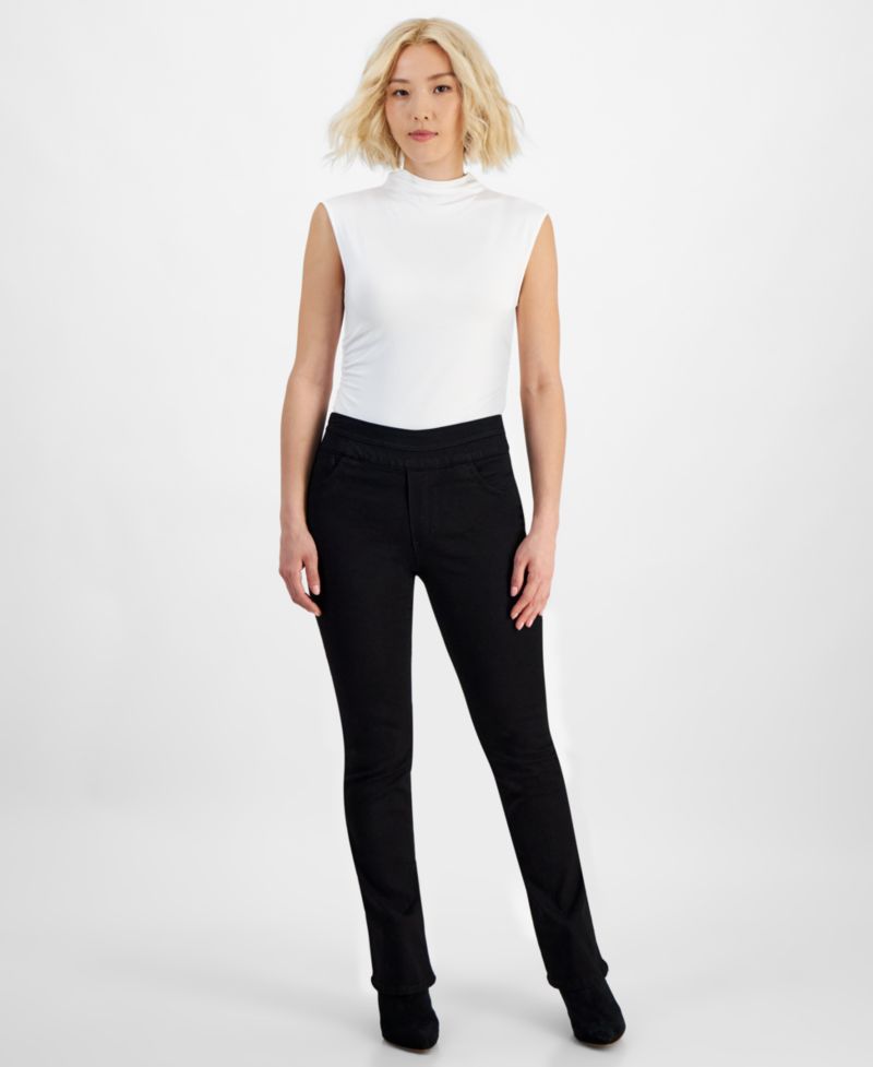 Petite "Ab"solution Pull-On High-Rise Bootcut Jeans