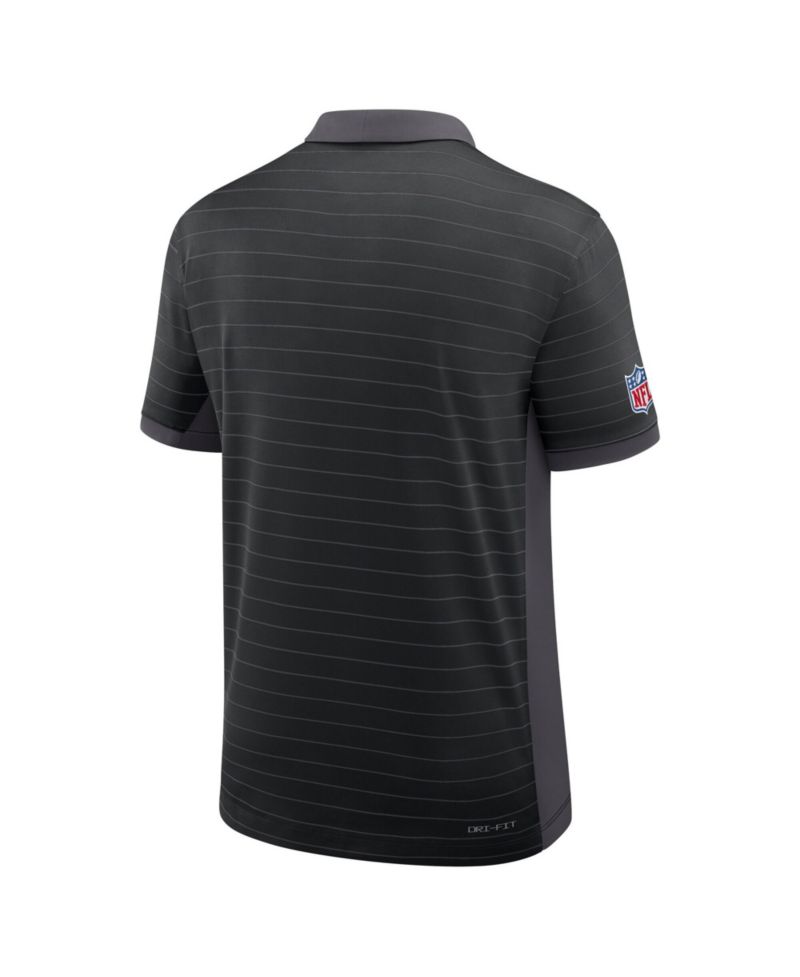 Men's Black New Orleans Saints Sideline Victory Stripe Dri-FIT Polo Shirt
