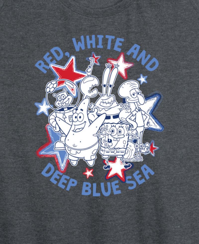 Plus Size SpongeBob Square Pants Red White Deep Blue Sea Racerback Graphic Tank Top