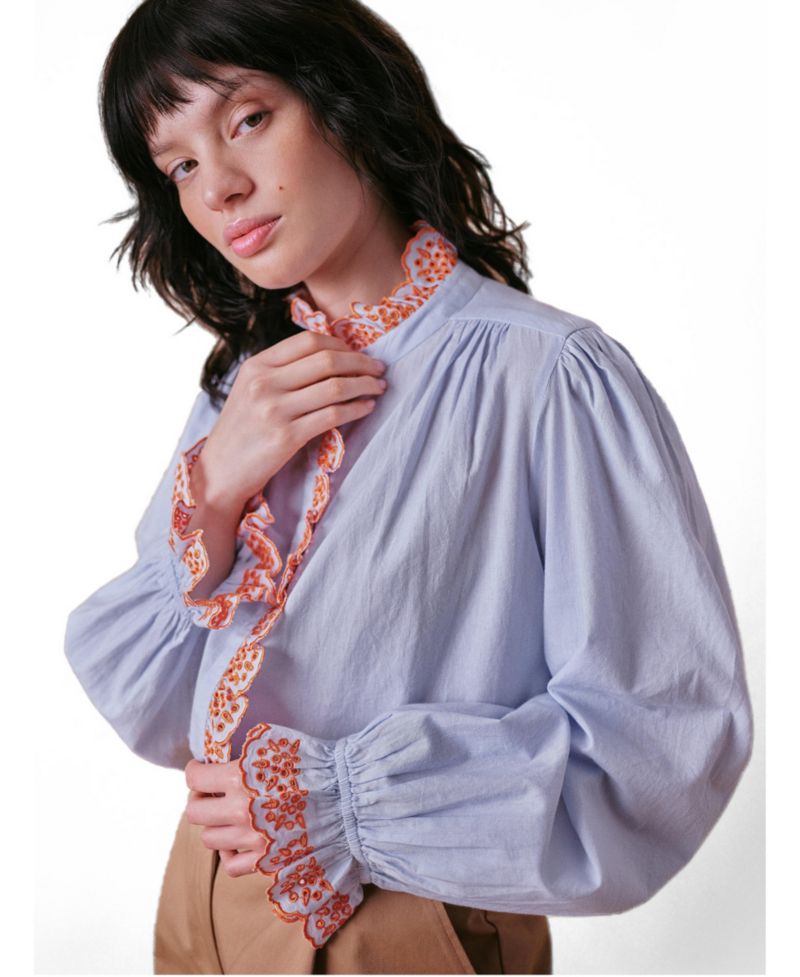 Women's Jewel Trim Blouse