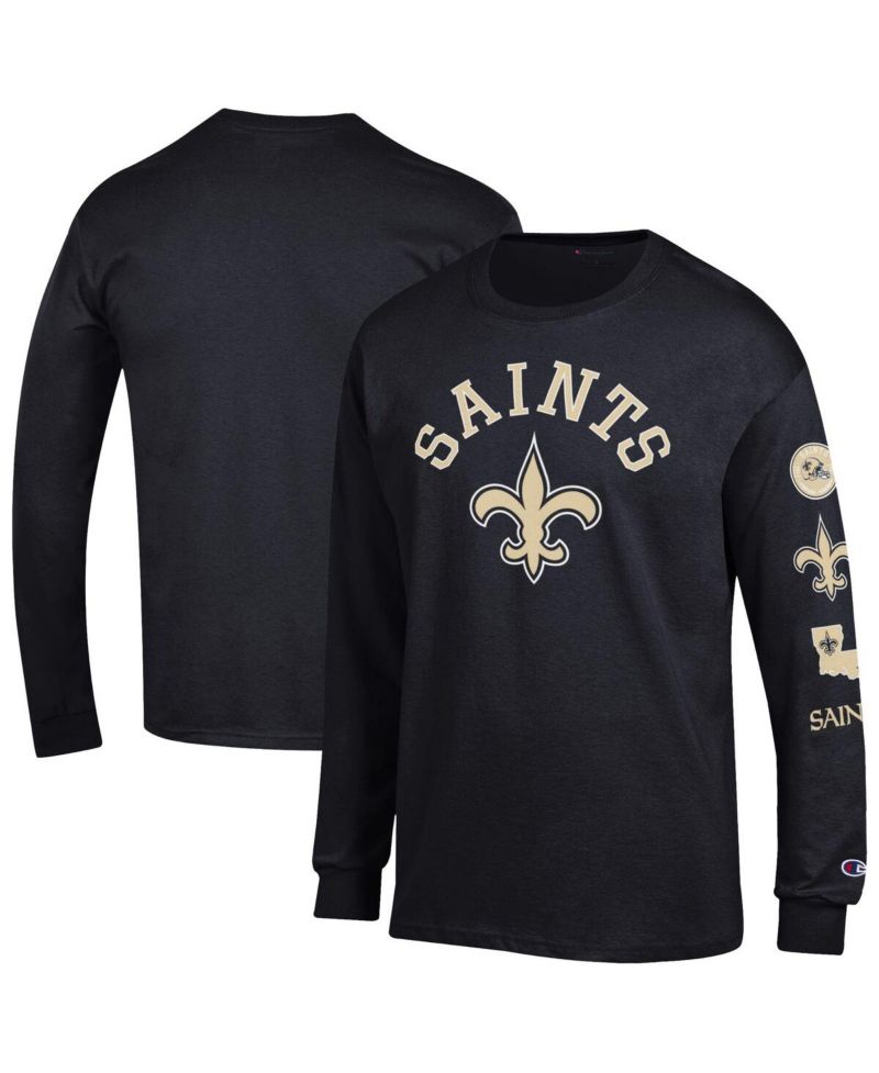 Men's Black New Orleans Saints Seal Long Sleeve T-Shirt