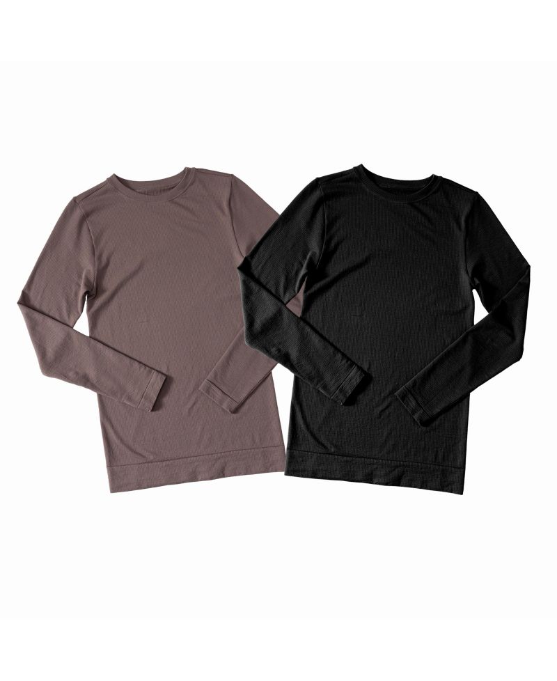 Maternity Ingrid + Isabel Seamless Rib Long Sleeve Crew Tee pack of 2