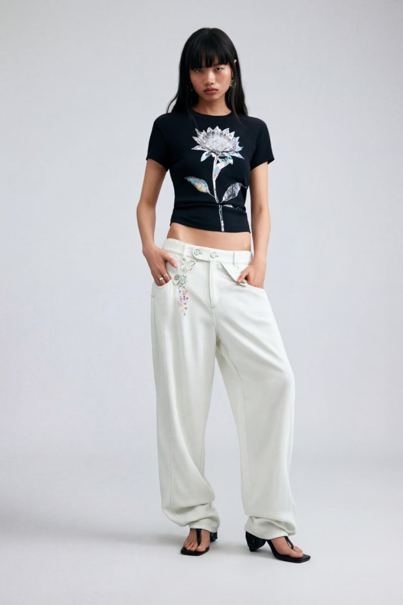 Women's Baggy Pants Buttons