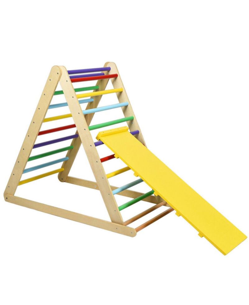 Foldable Wooden Climbing Triangle Indoor Home Climber Ladder