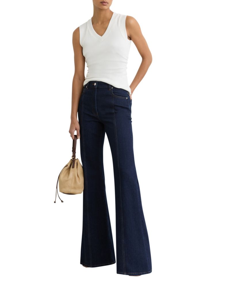 Women's Sandy V-Neck Ruched Ribbed Tank Top