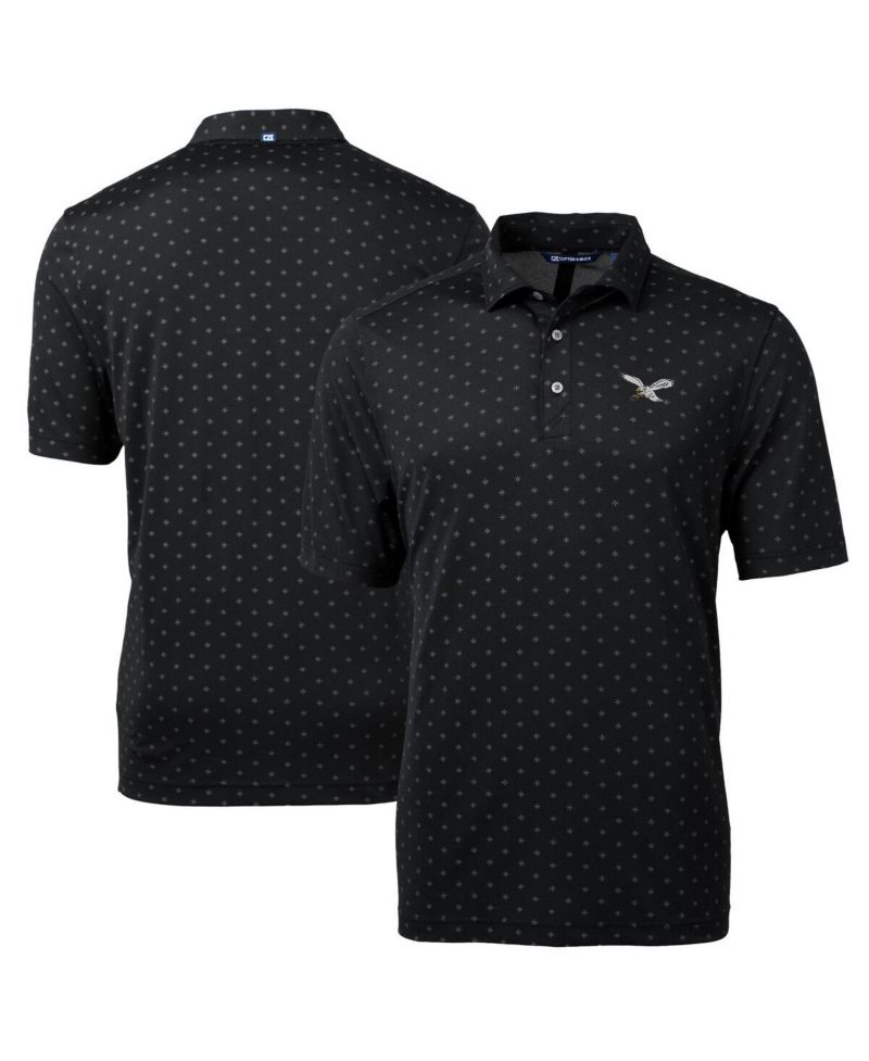 Men's Black Philadelphia Eagles Virtue Eco Pique Tile Print Polo