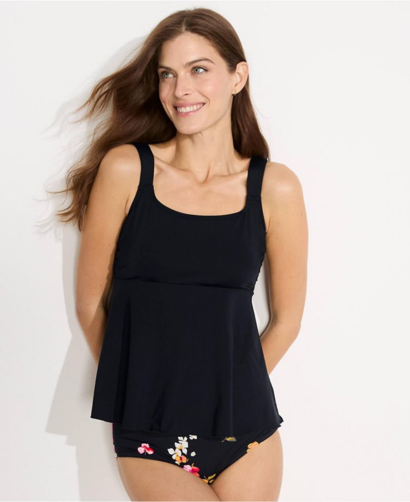 Women's DD-Cup Adjustable Scoop Neck Flutter Tankini Top