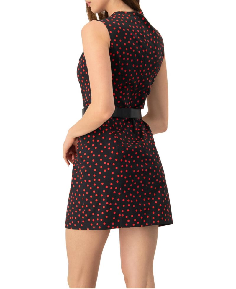 Women's Sleeveless Polka Dot Shift Dress