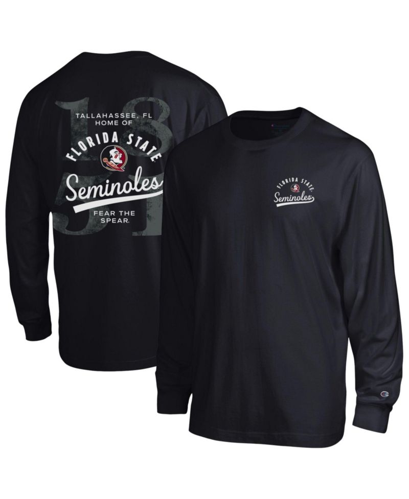 Men's Black Florida State Seminoles Laminated All-Star Long Sleeve T-Shirt