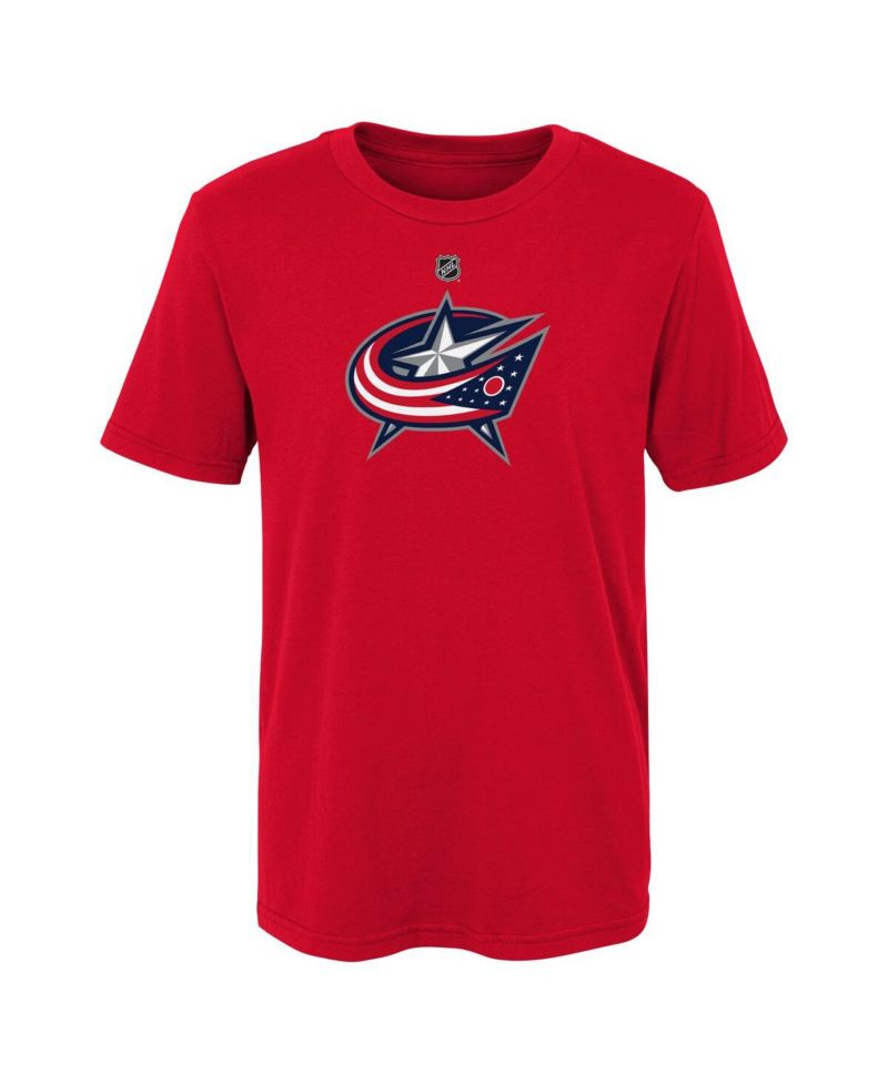Big Boys and Girls Red Columbus Blue Jackets Primary Logo T-Shirt