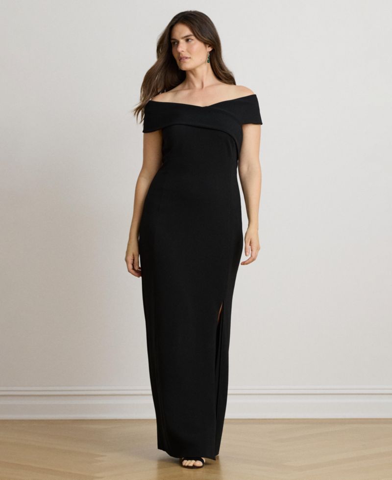 Women's Faille Off-the-Shoulder Gown