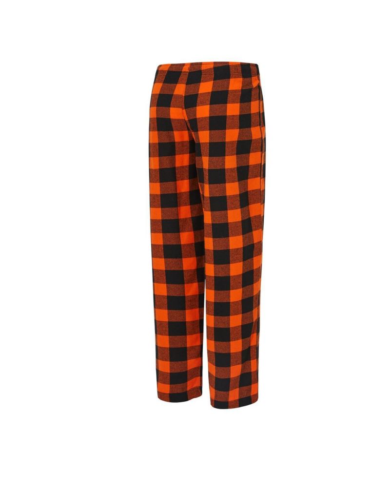 Women's 2-Piece Black, Orange Cincinnati Bengals Avondale T-Shirt and Pants Flannel Pajama Set