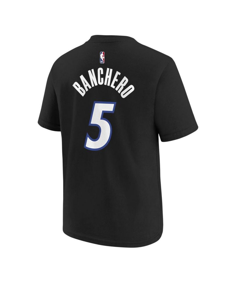 Big Boys and Girls Paolo Banchero Black Orlando Magic Name & Number T-Shirt - Statement Edition
