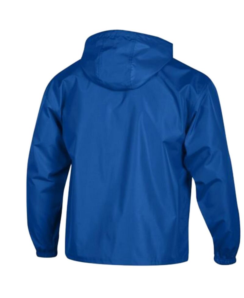 Men's Royal New York Giants Packable Hooded Windbreaker Half-Zip Jacket
