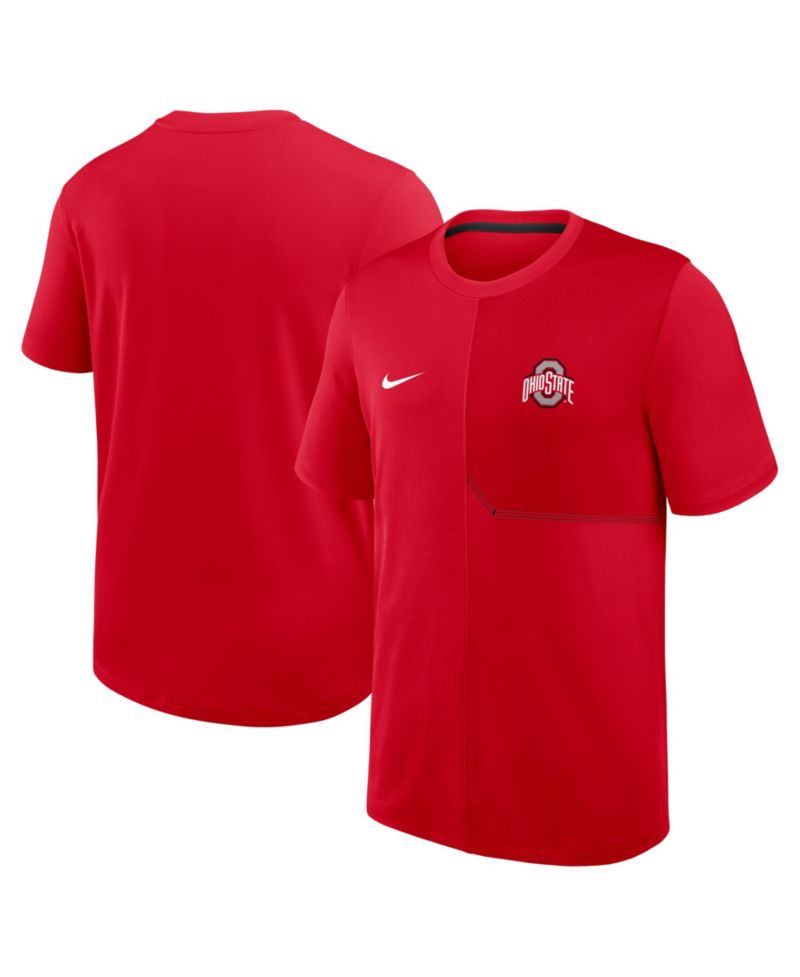 Men's Scarlet Ohio State Buckeyes 2026 Sideline UV Dri-FIT Coaches Shirt