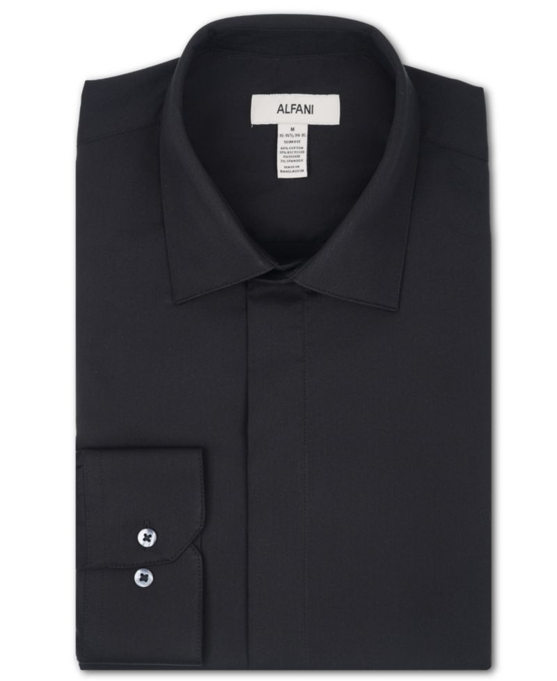 Men's Slim-Fit Spread-Collar Shirt