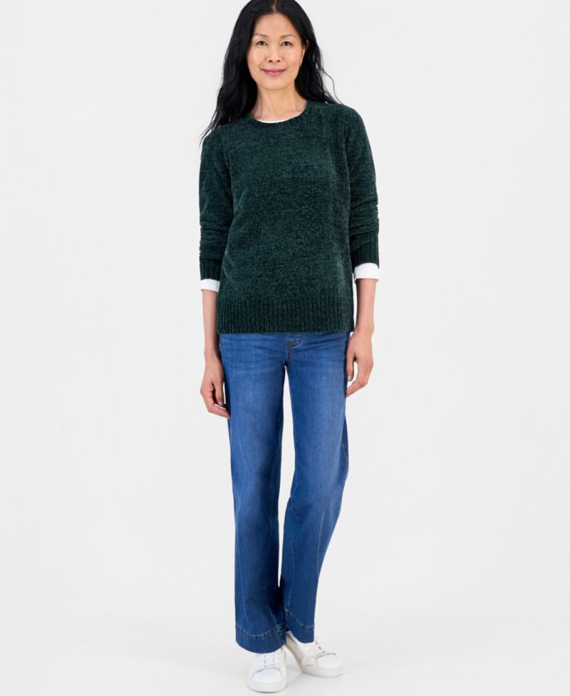 Women's Crewneck Chenille Long-Sleeve Sweater