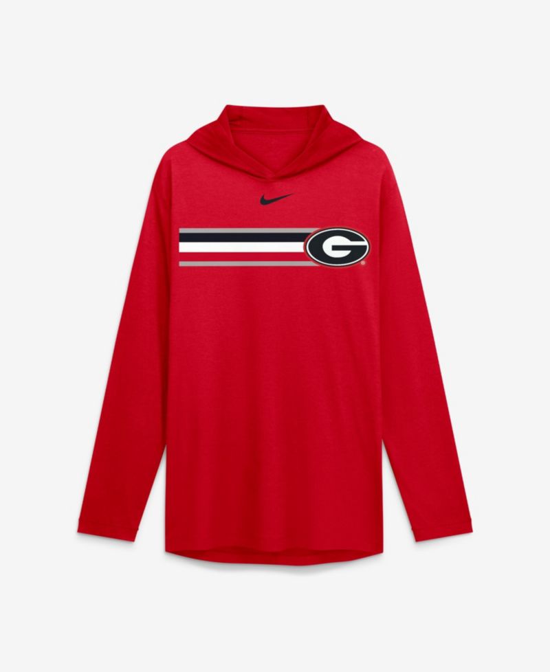 Men's Red Georgia Bulldogs Primetime Pattern Tri-Blend Dri-FIT Long Sleeve Hooded T-Shirt