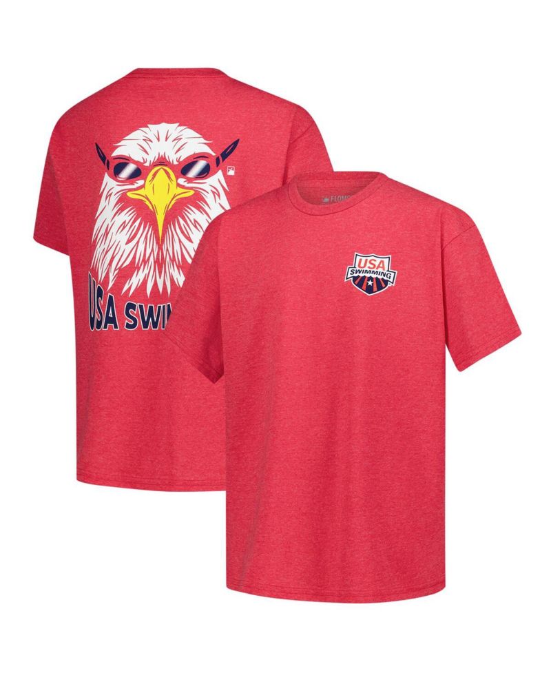 Big Boys and Girls Red USA Swimming Team Eagle Eye Splash T-Shirt