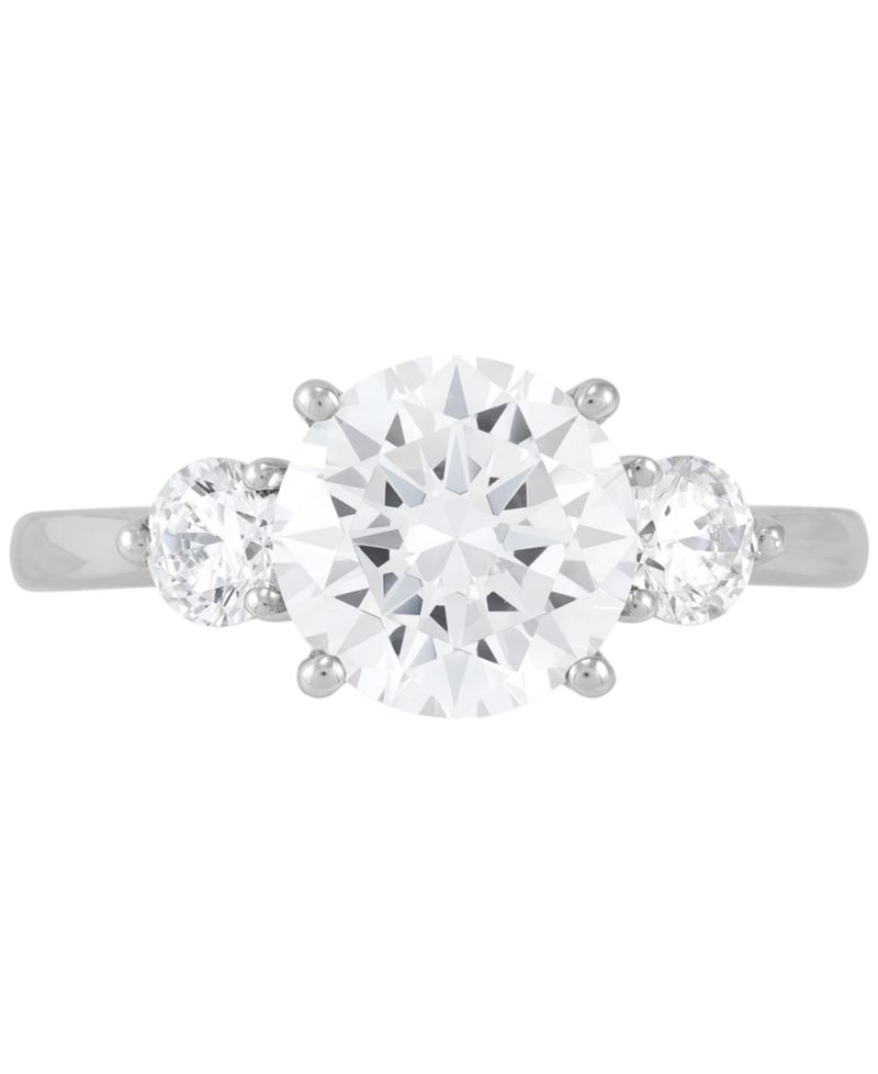 IGI Certified Lab Grown Diamond Three Stone Engagement Ring (3 ct. t.w.) in 14k Gold